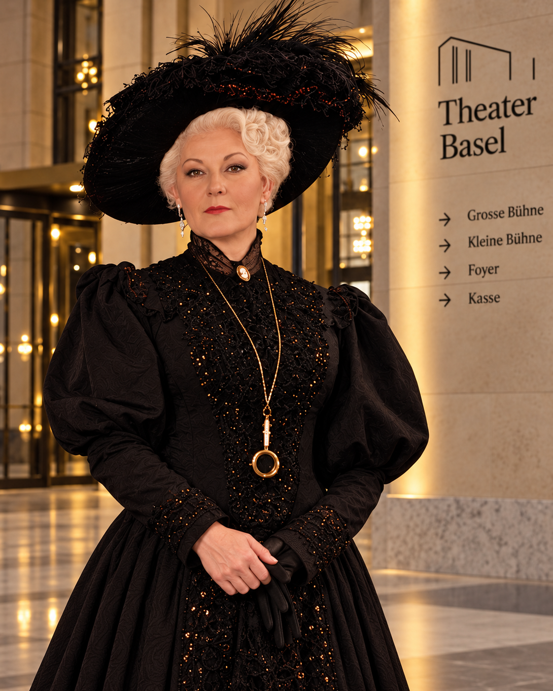 Mohácsi Mária a Theater Basel épületében